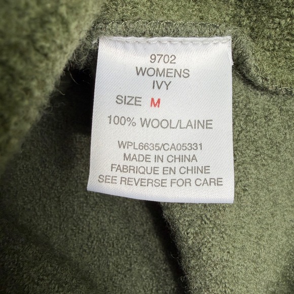 Woolrich Womens Vest Green Quilted Full Zip Size Medium 100% Wool - Picture 4 of 8